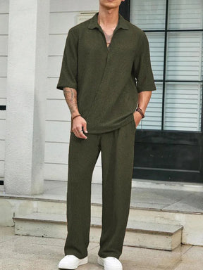 mens-waffle-knit-polo-shirt-trouser-set-padstow
