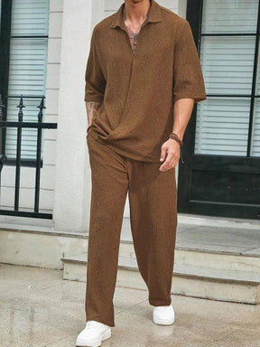 mens-waffle-knit-polo-shirt-trouser-set-padstow