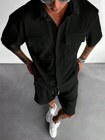 mens-waffle-knit-short-sleeve-shirt-shorts-set-blackheath