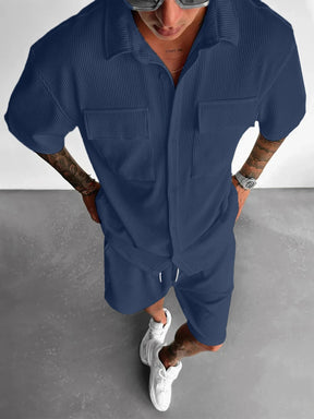 mens-waffle-knit-short-sleeve-shirt-shorts-set-blackheath